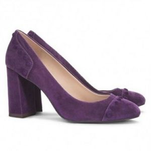 ☆SOLD☆ Tory Burch Colt Block Heels Purple Suede